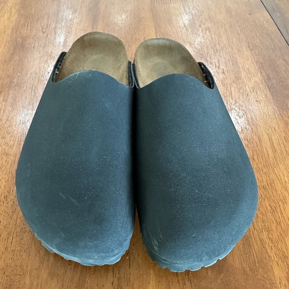Birkenstock Birki’s Black Slip-On Clogs w Cork Bottom Women’s Size 7 - Picture 6 of 12